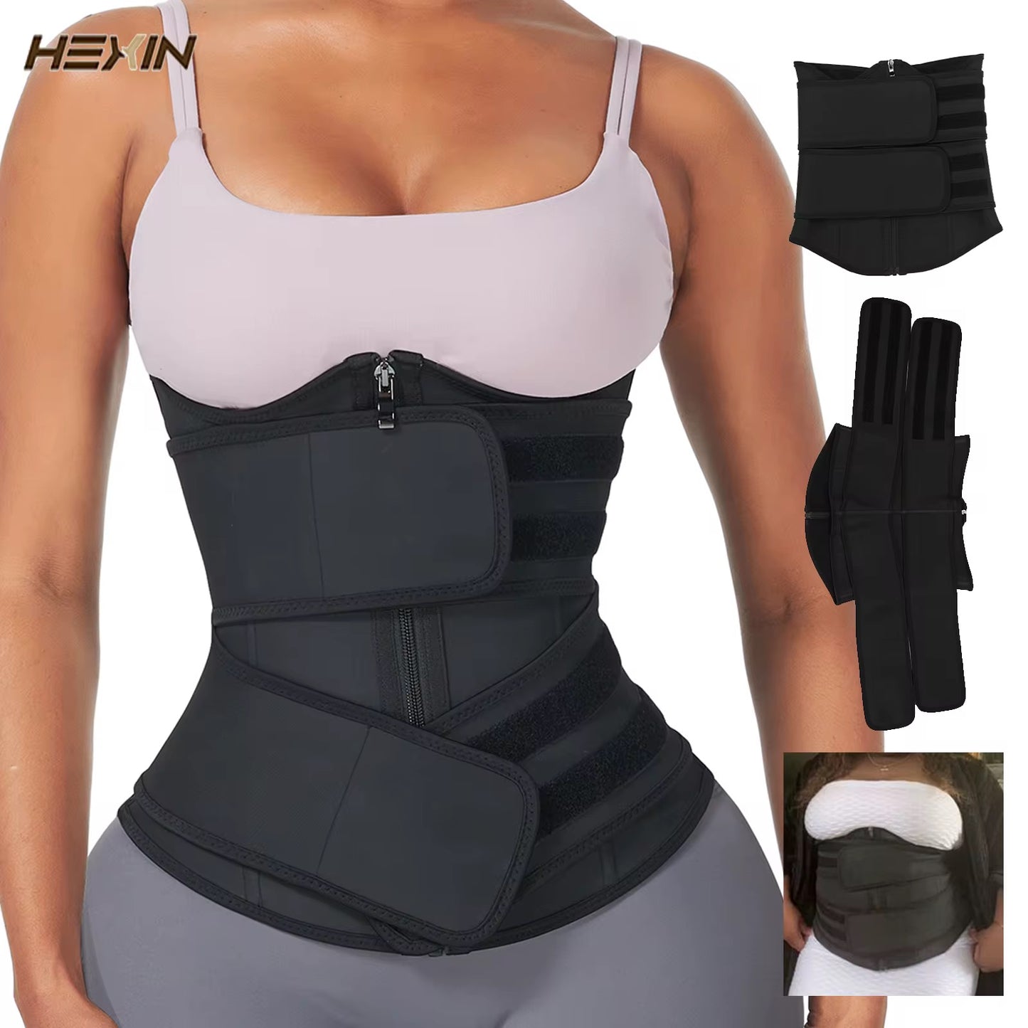 Gaine corset de sudation avec 2 bande