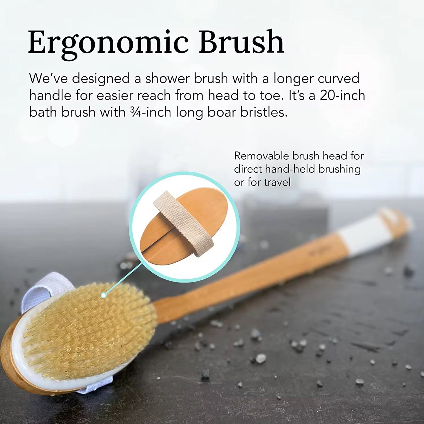 Brosse exfoliant a sec pour le dos