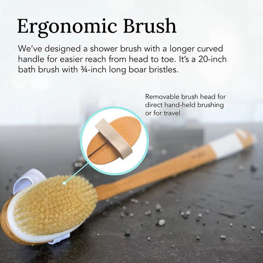 Brosse exfoliant a sec pour le dos