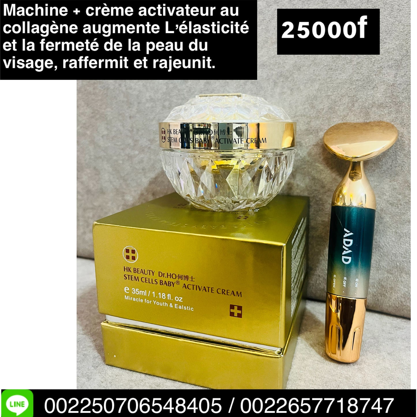 Creme booster au collagène +la machine de lifting visage
