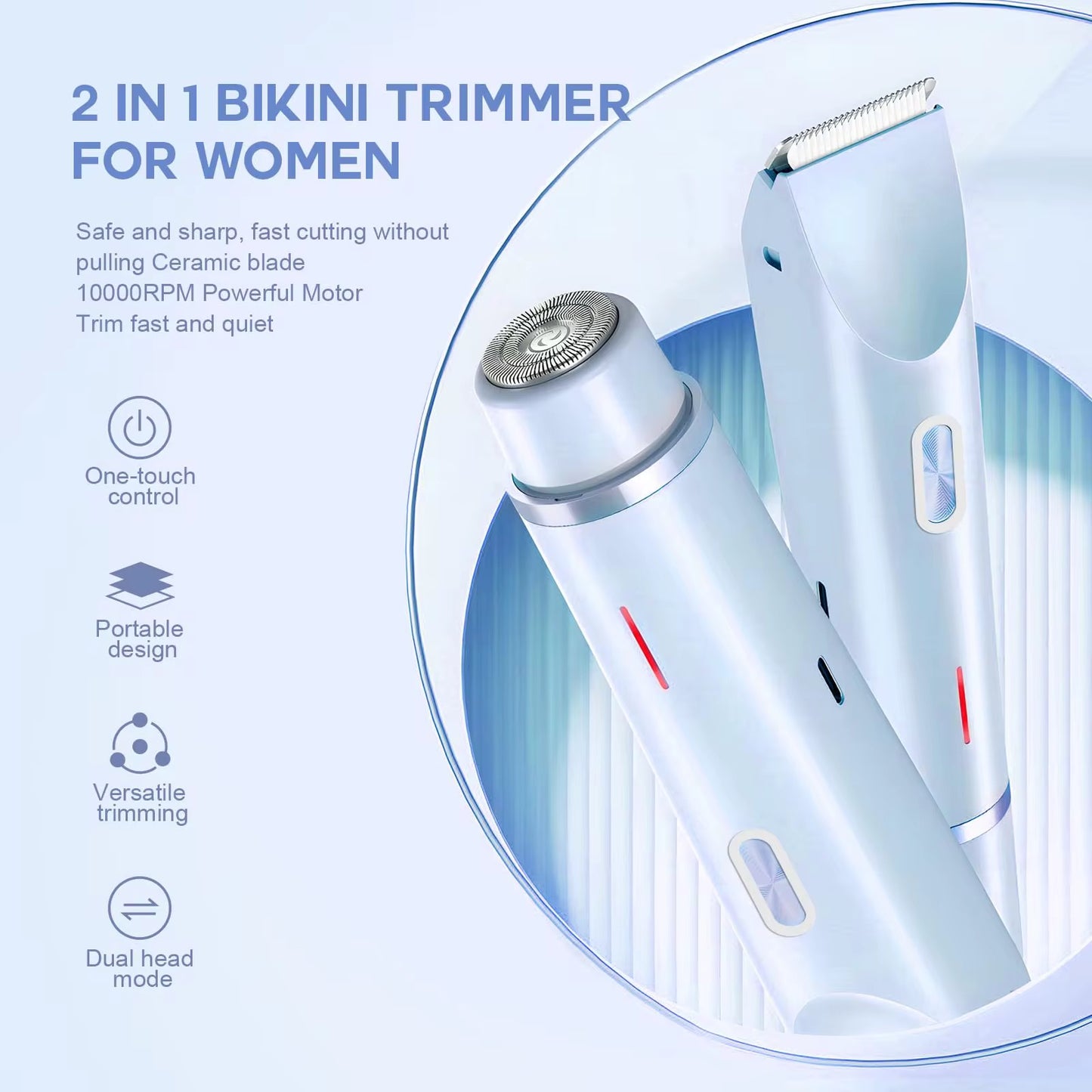 Tondeuse intime rechargeable 2en1