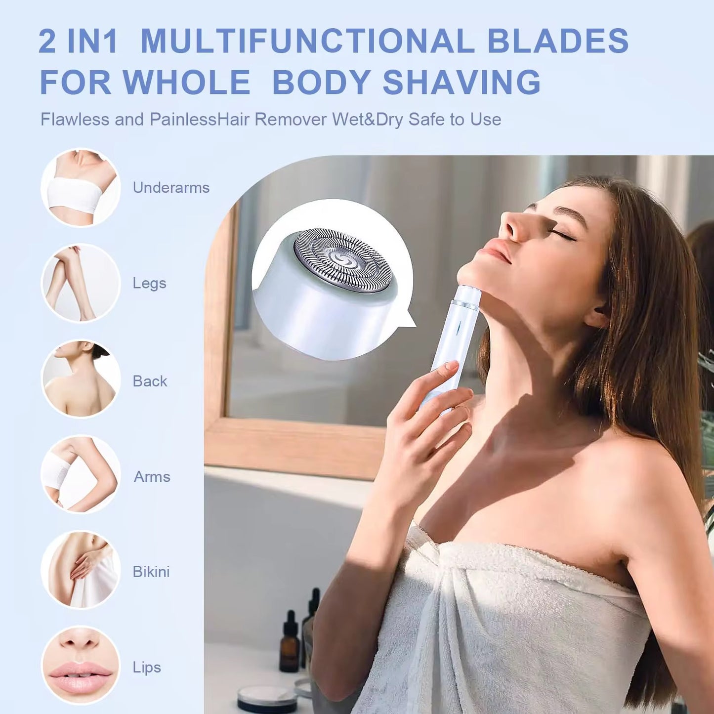 Tondeuse intime rechargeable 2en1